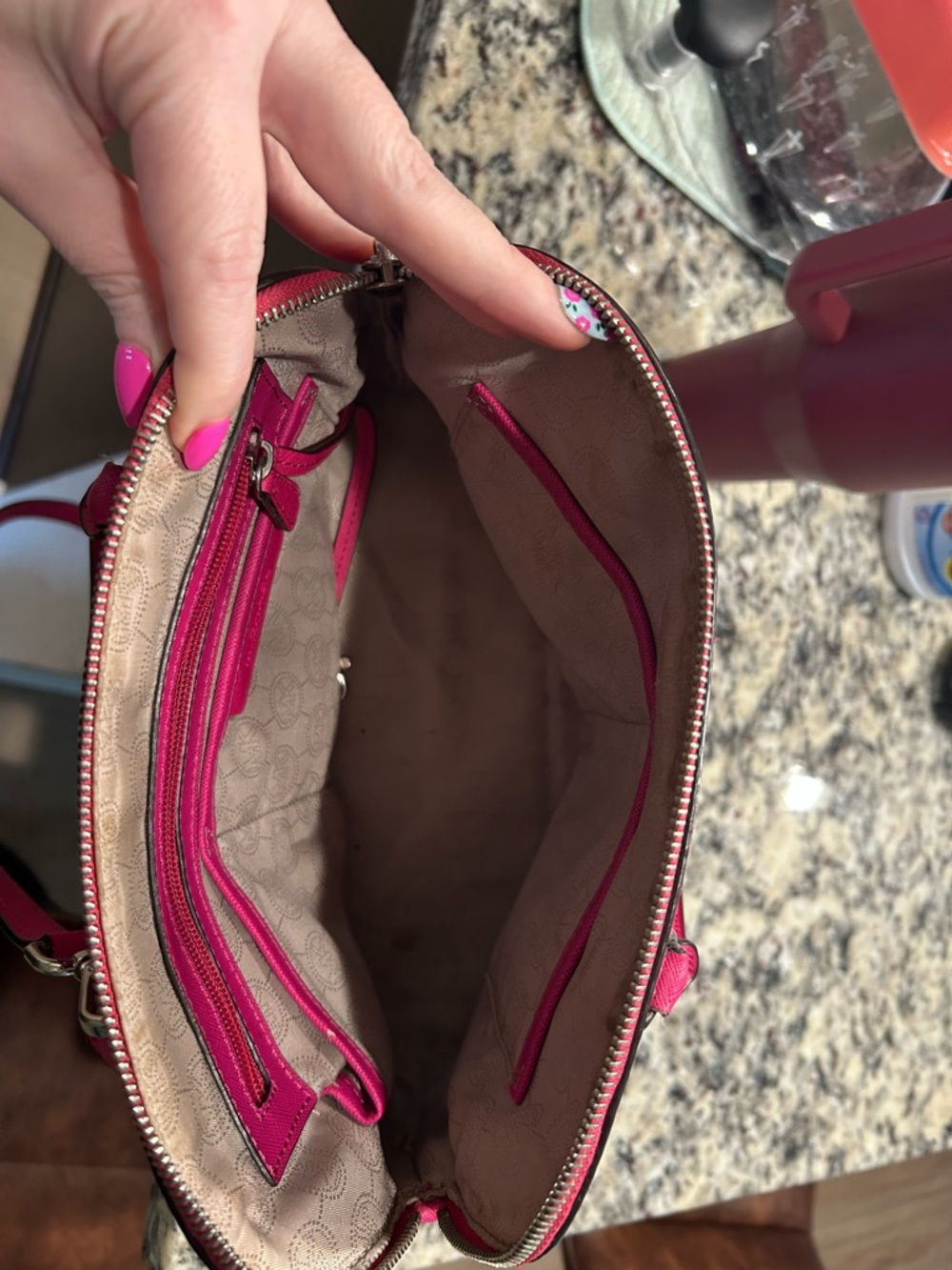 Michael Kors Saffiano Dome Satchel - Hot Pink - Picture 6 of 6